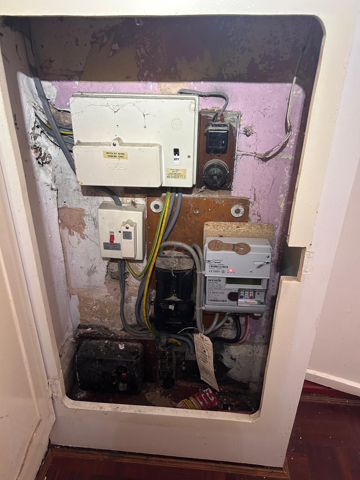 Old consumer unit prior to rewiring
